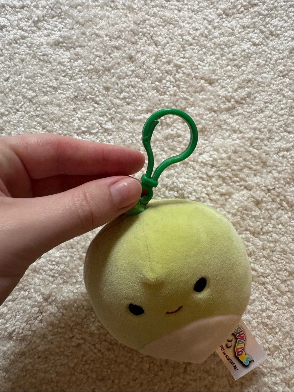 Squishmallows Green Apple Plush Keychain - Soft Kids Toy